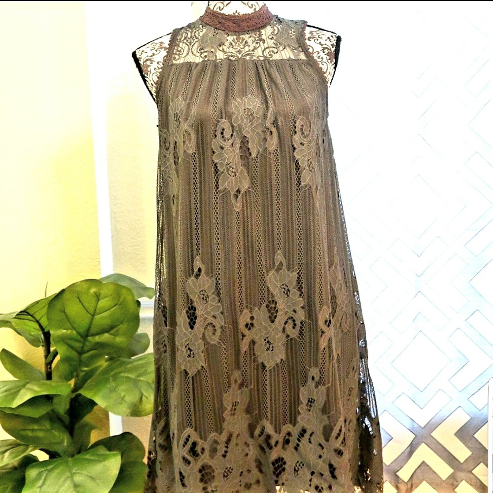 women gray color S size net mini dress by Maurices